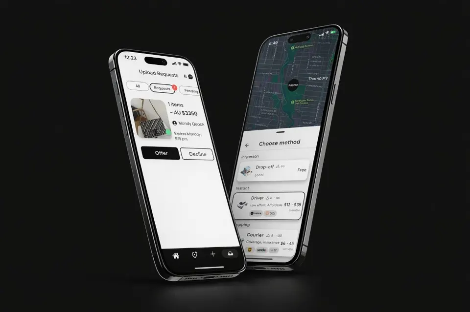 Ragpiq app — bid on uploads and arrange delivery